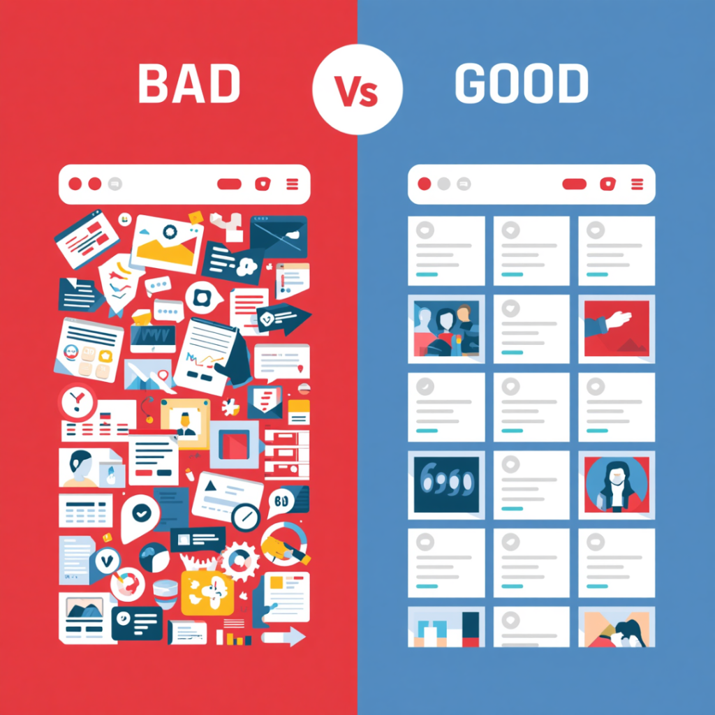 Good vs bad website design, AdSense